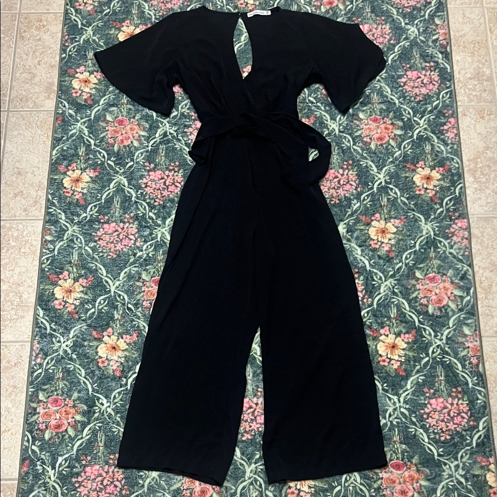 Abercrombie & Fitch Black Wide-Leg Jumpsuit